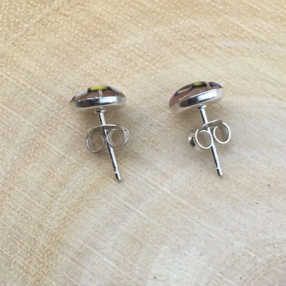 Girls flower sterling and resin earrings